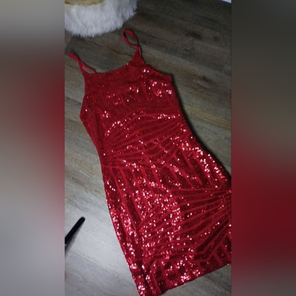 Red Sequin Dress